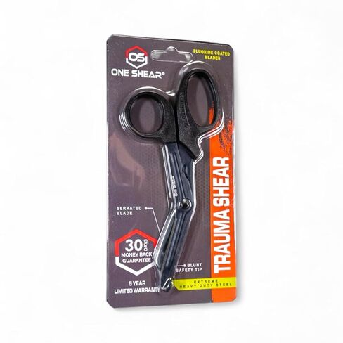 ONE Shear Compact Bus Basic Utility Shear, Fluoride Non-Stick Coated 1.8mm Thick Heavy Duty Stainless Steel Blades, Healthcare, Bandages, Fishing, Nurse Nurse Scissors, EMT Shears (1, 6.25") in Saudi Arabia
