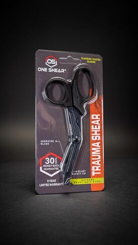 ONE Shear Compact Bus Basic Utility Shear, Fluoride Non-Stick Coated 1.8mm Thick Heavy Duty Stainless Steel Blades, Healthcare, Bandages, Fishing, Nurse Nurse Scissors, EMT Shears (1, 6.25") in Saudi Arabia