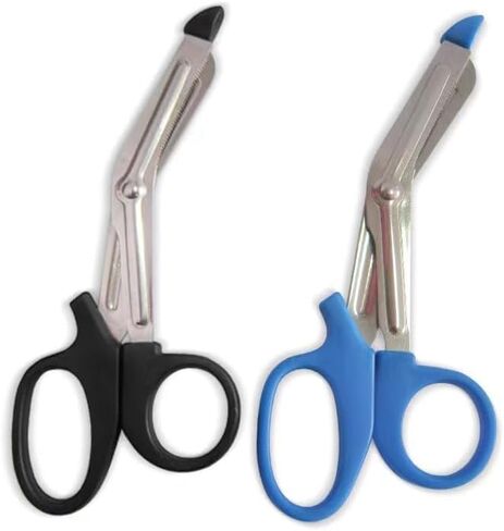 2Pcs Black and Blue Medical for Nurses Trauma Shears EMT Bandage Shears with Non-Stick Blades Heavy Duty Nursing Scissors for Doctors Paramedic Instruments and Surgical Tools Medical Supplies in Saudi Arabia
