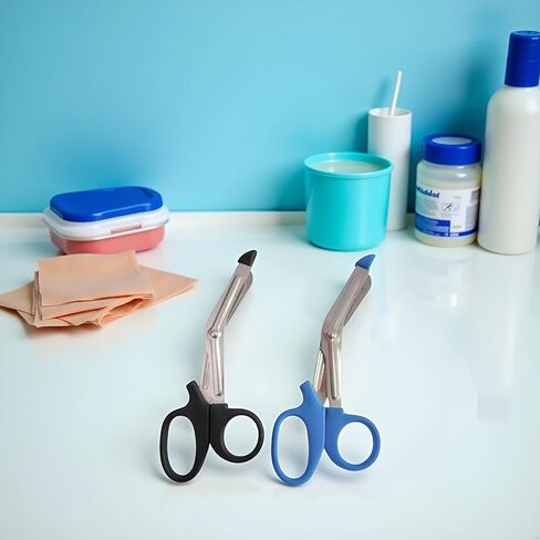 2Pcs Black and Blue Medical for Nurses Trauma Shears EMT Bandage Shears with Non-Stick Blades Heavy Duty Nursing Scissors for Doctors Paramedic Instruments and Surgical Tools Medical Supplies in Saudi Arabia