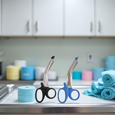 2Pcs Black and Blue Medical for Nurses Trauma Shears EMT Bandage Shears with Non-Stick Blades Heavy Duty Nursing Scissors for Doctors Paramedic Instruments and Surgical Tools Medical Supplies in Saudi Arabia