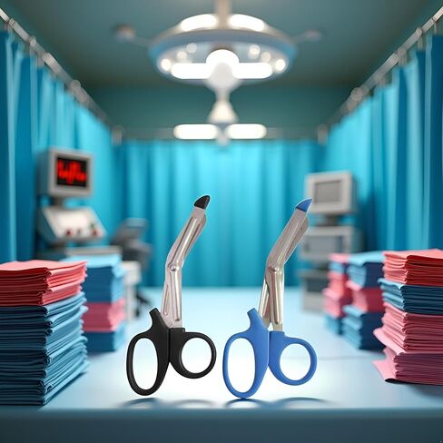 2Pcs Black and Blue Medical for Nurses Trauma Shears EMT Bandage Shears with Non-Stick Blades Heavy Duty Nursing Scissors for Doctors Paramedic Instruments and Surgical Tools Medical Supplies in Saudi Arabia