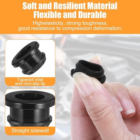 TIESOME ﻿ 20 Pcs 1/2 Inch Drill Hole Silicone Rubber Top Hat Grommets, 3/8 Inch ID Waterproof Wire Firewall Gasket Cable Protector Seal Ring for Automotive Hydroponic Irrigation Systems in Saudi Arabia