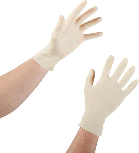 McKesson Confiderm DCL Latex Exam Gloves - Powder-Free, Ambidextrous, Non-Sterile - Ivory, Size Medium, 100 Count, 1 Box in Saudi Arabia