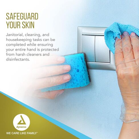 Dynarex Safe-touch Vinyl Exam Gloves, Powder Free, Medium, 1 Box Of 100 Gloves, Clear, Medium in Saudi Arabia