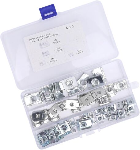 Car U Nuts Set, 50PCS, M4 M5 M6 M8, Manganese U Shaped Nut Assortment for Dash, Door Panel Interior in Saudi Arabia
