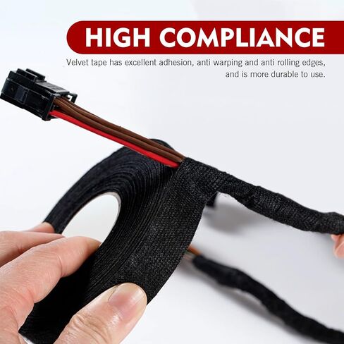 4PCS Wire Harness Automotive Cloth Tape, 0.35″ x 82′ Self-Adhesive Harness Automotive Heat Proof Cloth Tape for Auto Electrical Wrap Protection Insulation Cable Fixed in Saudi Arabia