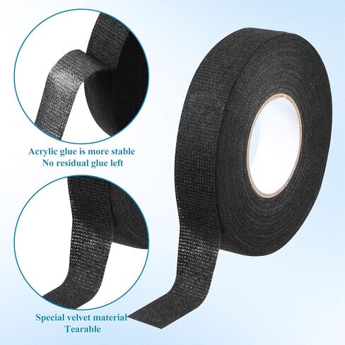 20 حزمة من شريط تسخير الأسلاك، 3/4 بوصة × 50 قدم، شريط قماشي ذاتي اللصق بدرجة حرارة عالية، شريط من القماش لتخميد الضوضاء وحماية الكابل in Kuwait