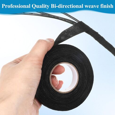 20 حزمة من شريط تسخير الأسلاك، 3/4 بوصة × 50 قدم، شريط قماشي ذاتي اللصق بدرجة حرارة عالية، شريط من القماش لتخميد الضوضاء وحماية الكابل in Kuwait