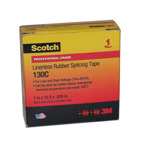 3M Scotch Linerless Rubber Splicing Tape (130C), 1 in. x 15 ft. (Black) in Saudi Arabia