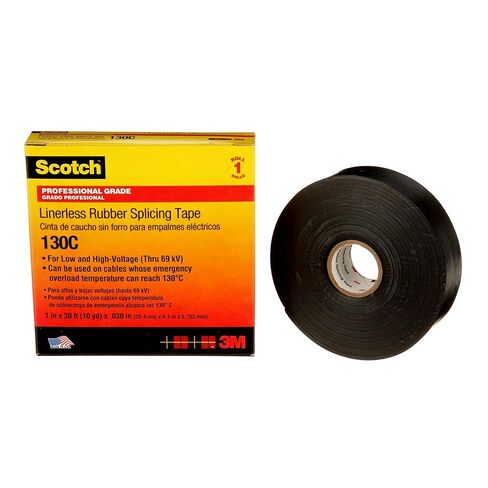 3M Scotch Linerless Rubber Splicing Tape (130C), 1 in. x 15 ft. (Black) in Saudi Arabia