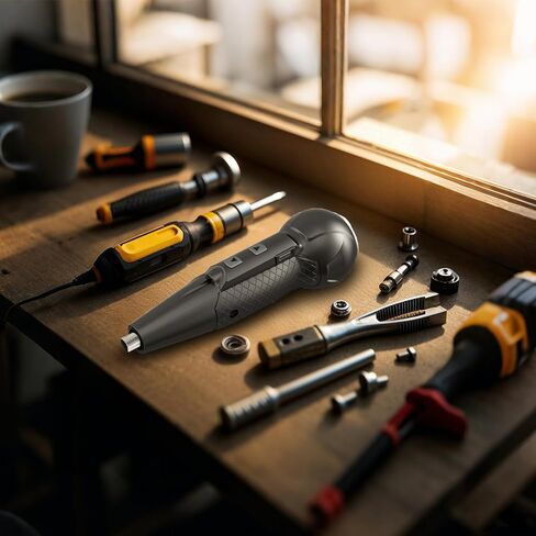 3.7V Cordless Electric Screwdriver Rechargeable portable Mini Rotary Home Gadget，Automatic Manual all in one with LED Light and USB- Type C Charging Cable White in Kuwait