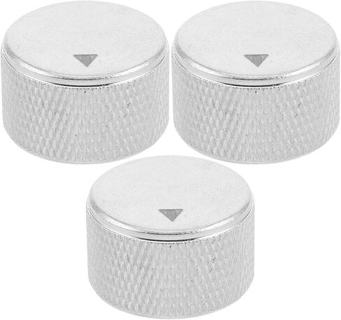 minkissy 3pcs Aluminum Bass Guitar Volume and Tone Control Knobs, Universal Metal Potentiometer Knobs for Electric Guitar Amplifier Replacement, CNC Machined with Knurled Grip in Kuwait