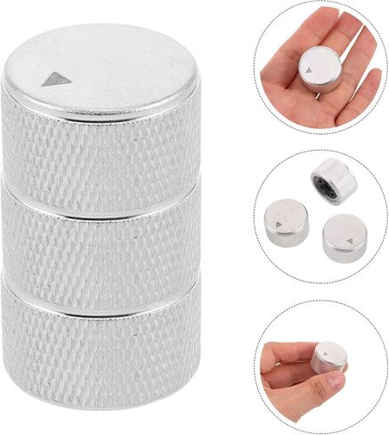 minkissy 3pcs Aluminum Bass Guitar Volume and Tone Control Knobs, Universal Metal Potentiometer Knobs for Electric Guitar Amplifier Replacement, CNC Machined with Knurled Grip in Kuwait