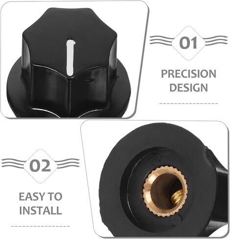 5pcs Guitar Potentiometer Knobs Set with Screws 2 Small 20mm 3 Medium 24mm Caps for Electric Guitar Bass Tone and Volume Control in Saudi Arabia