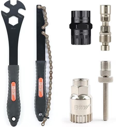 6-in-1 Bike Repair Tool Set with Freewheel and Cassette Lockring Removal, Crank Puller, Multifunction Pedal Wrench, Chain Whip, Bottom Bracket Removal Tool in Kuwait