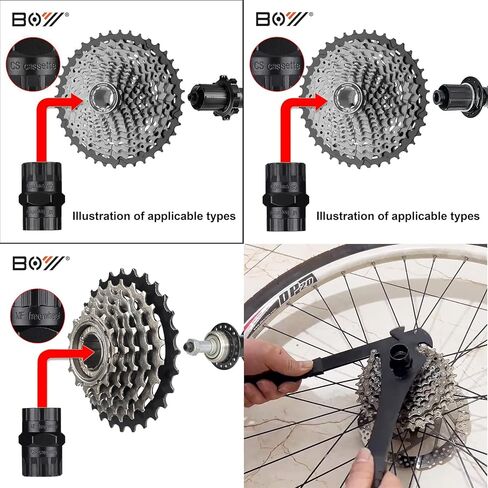 6-in-1 Bike Repair Tool Set with Freewheel and Cassette Lockring Removal, Crank Puller, Multifunction Pedal Wrench, Chain Whip, Bottom Bracket Removal Tool in Kuwait