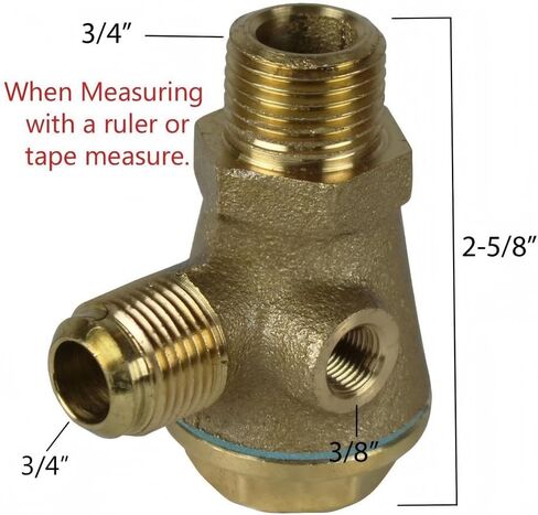 صمام فحص الهواء المضغوط 2414025T - لأنظمة الهواء المضغوط بوما - PK5020 PK5020V PK2011 PK3011 PK3015V PUN5520G PUK6008RGE PUK5508G - استبدال أجزاء ضاغط الهواء - 1/2 MNPT 1/8" FNPT in Kuwait