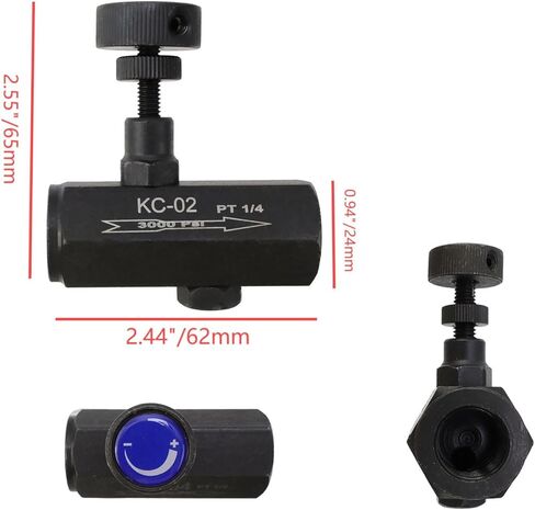 صمام التحكم في التدفق 1/4 بوصة صمام خنق صمام فحص صمام الكربون الصلب الهيدروليكي (أسود) in Kuwait