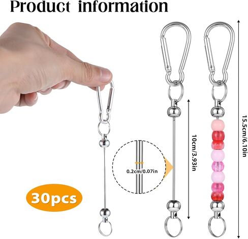 50 PCS قضبان مفاتيح قابلة للخرز ، مجموعة مفاتيح مفتاحية الفضة DIY ، شريط مفاتيح معدني فارغ للاشتعال قلادة DIY المجوهر in Saudi Arabia