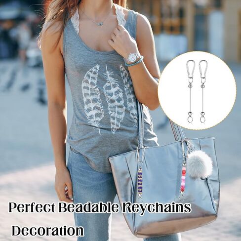50 PCS قضبان مفاتيح قابلة للخرز ، مجموعة مفاتيح مفتاحية الفضة DIY ، شريط مفاتيح معدني فارغ للاشتعال قلادة DIY المجوهر in Saudi Arabia