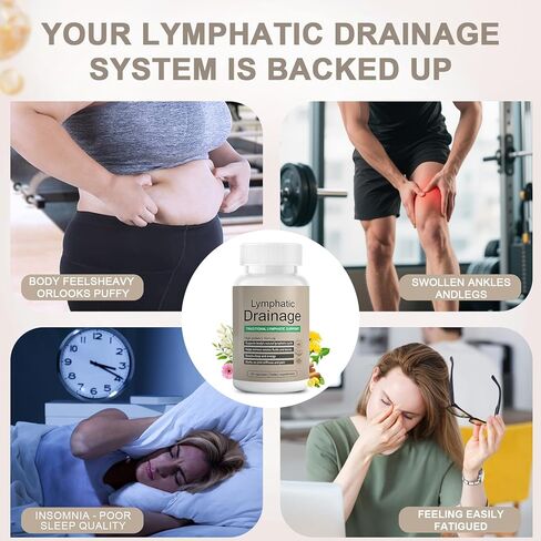 Lymphatic Drainage Capsules-Lymphatic Drainage Supplement for Immune Health & Fluid Balance, with Echinacea, Dandelion, and Burdock(60 Capsule) in Saudi Arabia