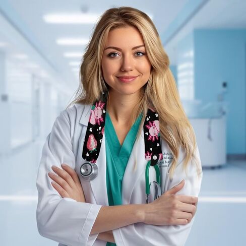 Rnyleeg Pink Axolotl Stethoscope Covers for Nurses Universal Stethoscope Sleeve Stretchy Slim Looking Stethoscope Neck Wrap Easy to Install in Saudi Arabia