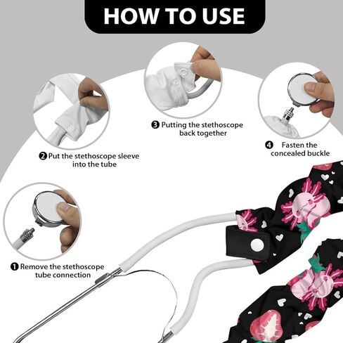 Rnyleeg Pink Axolotl Stethoscope Covers for Nurses Universal Stethoscope Sleeve Stretchy Slim Looking Stethoscope Neck Wrap Easy to Install in Saudi Arabia