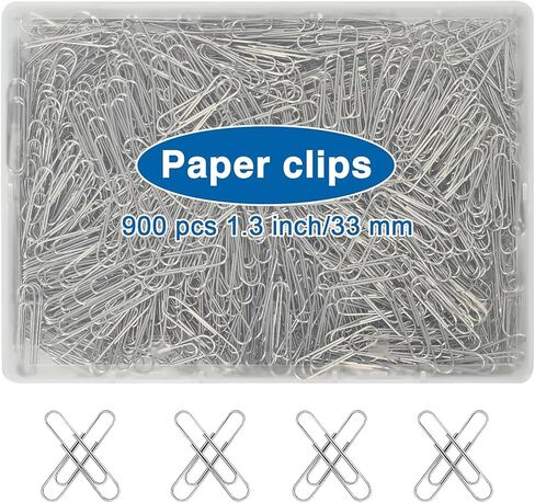 400 Pcs Medium Paper Clips,1.3 inch Smooth Paperclips Metal Paper Clip for Office, School and Teacher Supplies. in Kuwait