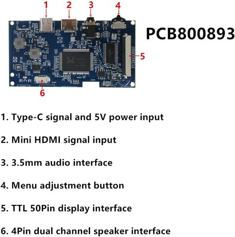 7-Inch 1024×600 Portable LCD Display Kit with Mini HDMI & Type-C – DIY Secondary Monitor for PC, Orange Pi, Gaming Consoles, TV Box, and HDMI-Compatible Devices in Saudi Arabia