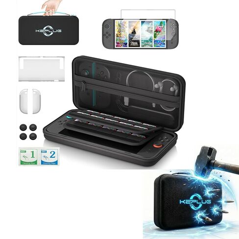 حالة حمل لـ Nintendo Switch 2 2025 ، Keplug Switch 2/1 CASE أطول دائمة ، حالة قذيفة صلبة واقية مع 20 فتحات بطاقة لعبة ، تبديل 2 ملحقات مع واقي واقي الشاشة ، حالة تخزين سفر محمولة لـ Nintendo Switch 1/2 in Kuwait