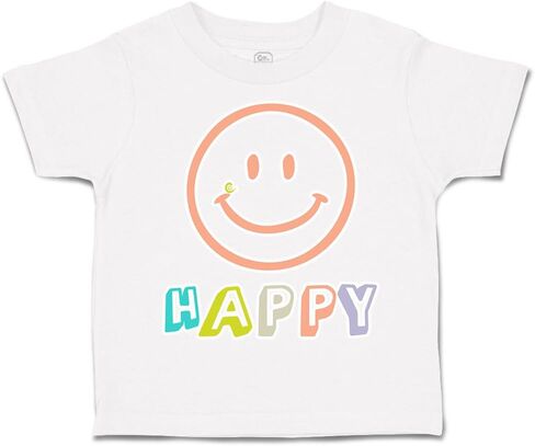 Toddler T-Shirt Happy Smiling Face Mindfulness Boy & Girl Clothes Baby Funny Tee in Saudi Arabia