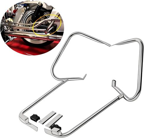 KASIMT السرج حقيبة السرج الحرس السكك الحديدية قوس الجانب جبل دعم بار يناسب ل Harley Touring Road King FLHT FLHTCU FLHRC FLT Street Electra Glide Ultra-Classic 1997-2008 in Kuwait