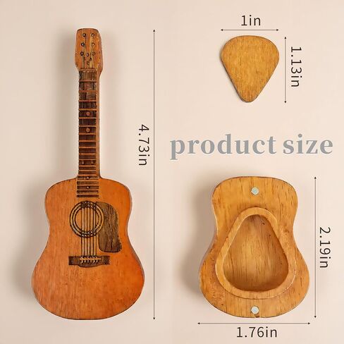 صندوق خشبي للجيتار مع حامل - تصميم منقوش، 3 قطع فريدة من نوعها، هدية لعازفي الجيتار والموسيقيين ومحبي الجيتار الصوتي/الكهربائي in Kuwait