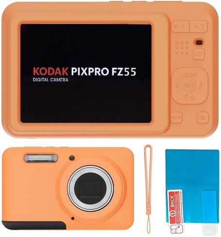 علبة السيليكون للكاميرا الرقمية Kodak Pixpro FZ55 مع واقي الشاشة والحبل لملحقات Kodak Pixpro FZ55 - (Rice White) in Kuwait