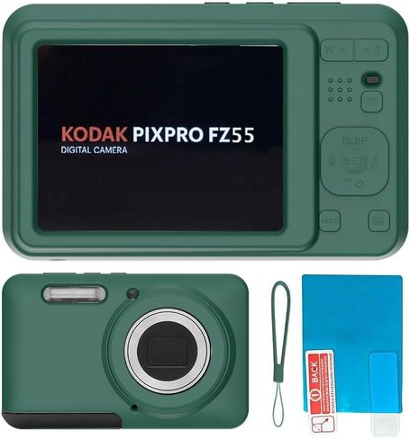 علبة السيليكون للكاميرا الرقمية Kodak Pixpro FZ55 مع واقي الشاشة والحبل لملحقات Kodak Pixpro FZ55 - (Rice White) in Kuwait