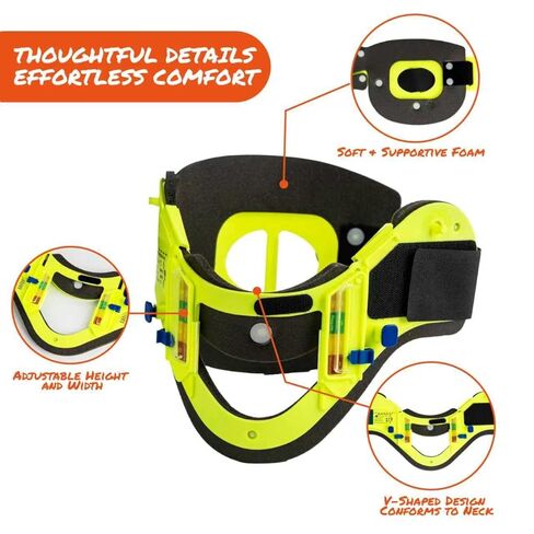 Lightning X Adult Adjustable Cervical Collar, Extrication Neck Brace, 16 Size Settings, Hi-Vis Fluorescent Yellow EMS C Collar for First Responders EMT Paramedic in Kuwait