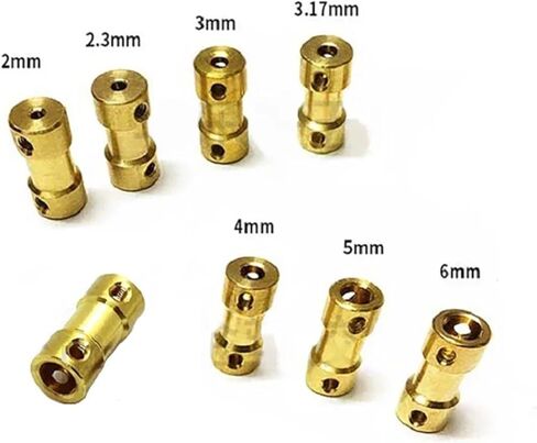 2 قطعة النحاس نقل مشترك موصل كم محول المحرك عمود المحرك تمديد موصل (3 مللي متر-5 مللي متر-2 قطعة) in Kuwait