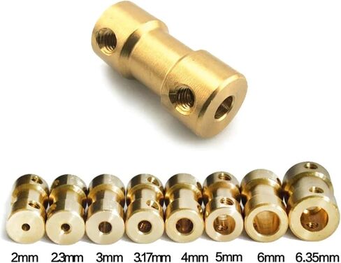 2 قطعة النحاس نقل مشترك موصل كم محول المحرك عمود المحرك تمديد موصل (3 مللي متر-5 مللي متر-2 قطعة) in Kuwait