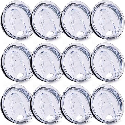 12 Pcs Replacement Lids for 20 oz Flat Bottomed Straight Body Tumblers with Inner Mouth about 2.76inch, Replacement Skinny Cup Lids for Water, Coffee or Tea on Travel, Work Hour and Daily Life in Kuwait