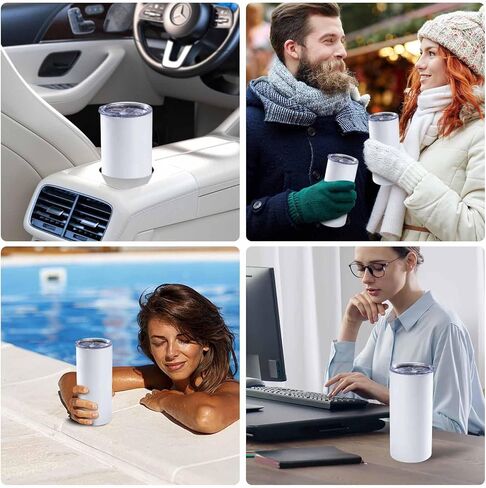 12 Pcs Replacement Lids for 20 oz Flat Bottomed Straight Body Tumblers with Inner Mouth about 2.76inch, Replacement Skinny Cup Lids for Water, Coffee or Tea on Travel, Work Hour and Daily Life in Kuwait