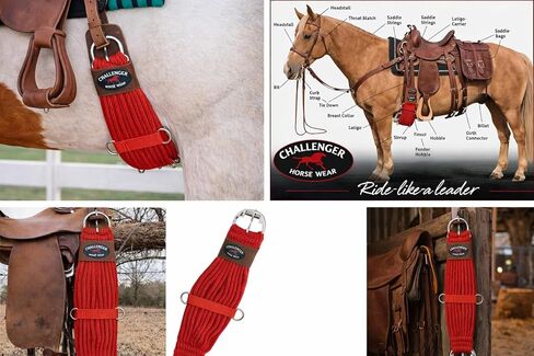 Horse 32" Western 27 Strand Double Weave Red Mohair Roper Cinch 97RT07RD-32 in Saudi Arabia