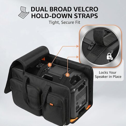 حقيبة مكبر صوت 1680D لـ QSC K12، حقيبة مكبر صوت عالية التحمل مقاس 12 بوصة مع حماية للزاوية مكونة من 6 وسادات، وجيوب ملحقة ووصول إلى المقبض العلوي، تناسب Yamaha DXR12 & EV ZLX-12P-G2، 24.5 × 15 × 15 in Kuwait