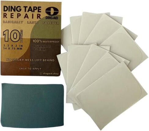 شريط إصلاح لوح التزلج من DING-Tape، رقع إصلاح شريط Ding مقاومة للماء بنسبة 100%، ملصقات شفافة مقاس 2.2 × 3 بوصة مع ورقة سنفرة، 5 أو 10 عبوات in Saudi Arabia