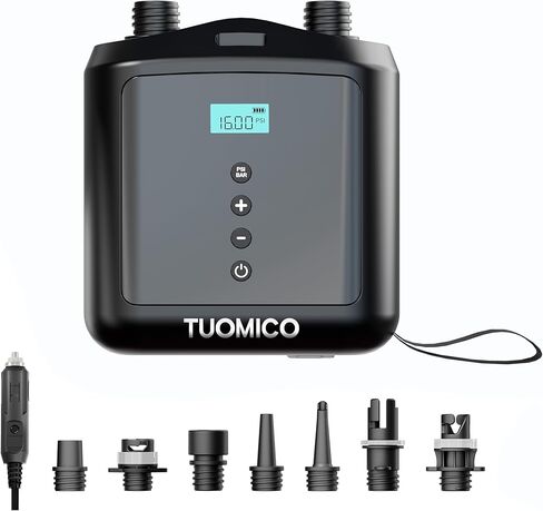 مضخة هواء كهربائية محمولة على شكل لوح مجداف مع حقيبة، منفاخ ضاغط هواء صغير يعمل بقابس سيارة 12 فولت من أجل لوح تجديف قابل للنفخ وقوارب كاياك وطائرة ورقية in Kuwait