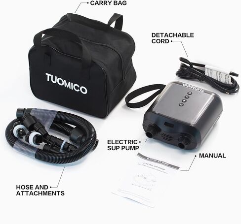 مضخة هواء كهربائية محمولة على شكل لوح مجداف مع حقيبة، منفاخ ضاغط هواء صغير يعمل بقابس سيارة 12 فولت من أجل لوح تجديف قابل للنفخ وقوارب كاياك وطائرة ورقية in Kuwait