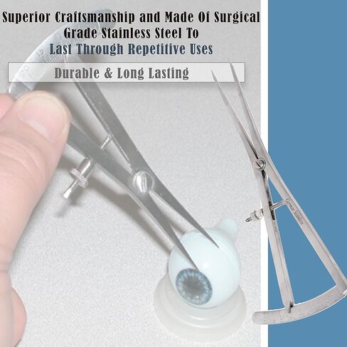 A2Z CASTROVIEJO Caliper 7" Straight Measuring & Marking Device with Graduated 0-40mm Scale and Adjustable Thumbscrew, Stainless Steel Orthopedic Ophthalmic Surgical Medical Measuring Instrument in Saudi Arabia