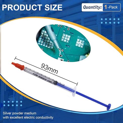قلم طلاء فضي موصل، قطعتان 0.5 مل لاصق موصل كهربائيًا لاصق موصل قلم لحام إلكتروني أداة لحام لتطبيقات إصلاح الإلكترونيات in Kuwait