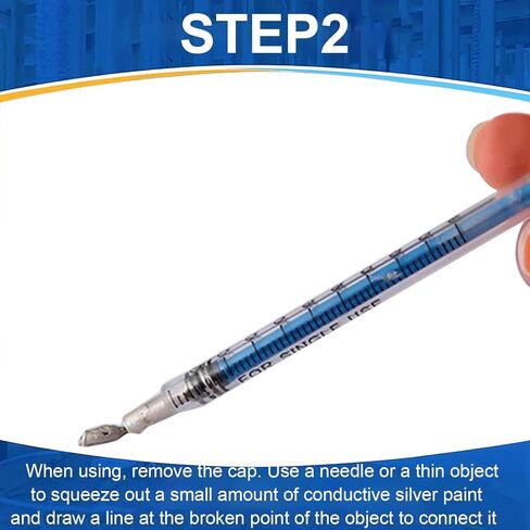 قلم طلاء فضي موصل، قطعتان 0.5 مل لاصق موصل كهربائيًا لاصق موصل قلم لحام إلكتروني أداة لحام لتطبيقات إصلاح الإلكترونيات in Kuwait