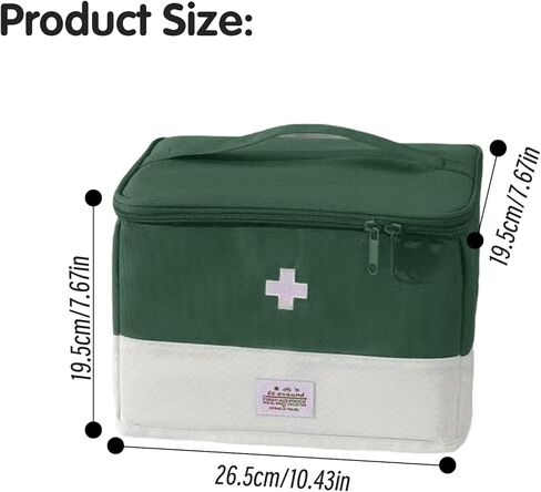 Travel Medicine Bag Organizer, Portable Medical Bag Empty, for Home, Travel, Camping, Car, Hiking & Outdoor Emergencies, Empty first aid box (Green) in Kuwait